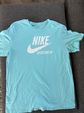 Nike Light Blue Sportswear Logo Short Sleeve Tee